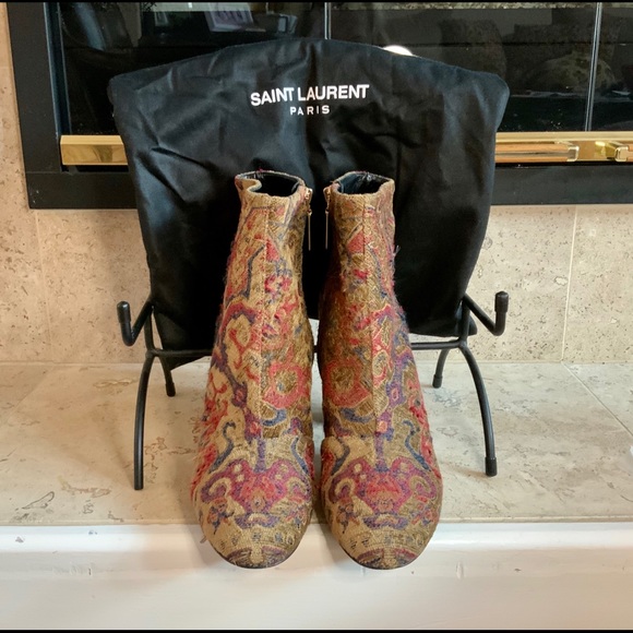 NWT Yves St Lauren boots, sz 7 1/2, fabric YSL PRICE DROP!!! - Picture 3 of 7